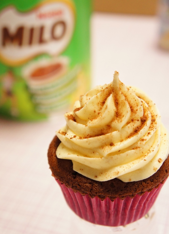 Milo Cupcake with Condensed Milk Frosting
